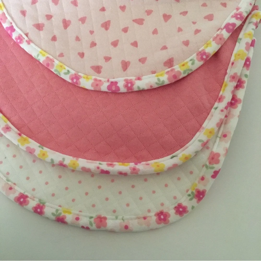 Bibs Soft Absorbent Hearts Floral Polka Dot Snap Closure 0-12M NEW | ChickPea